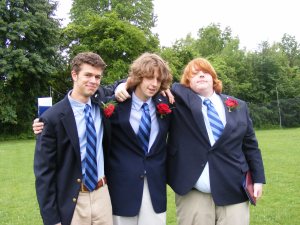 John with his two best friends Tyler and Colin on their high school graduation day.